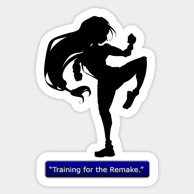 Training For the Remake -Tifa Sticker by Meekobits